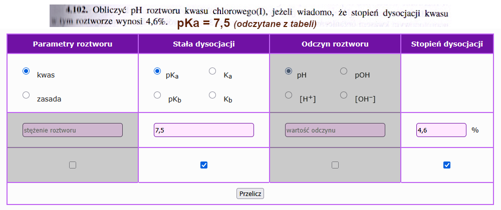przykład rozwiązania zadania