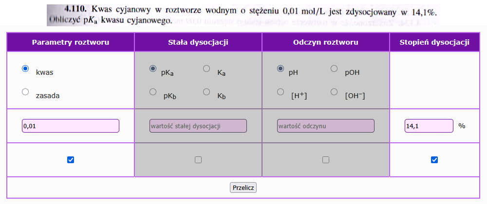 przykład rozwiązania zadania